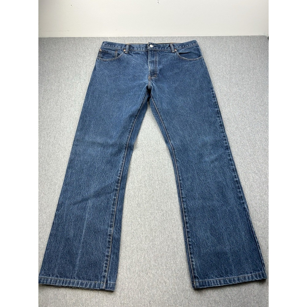 Levi's 517 Jeans Men's 38x32 Bootcut Dark Wash 100% Cotton Denim Pants - Picture 5 of 16
